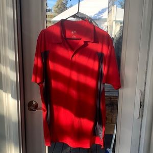 Red and Grey Large Addidas golf shirt